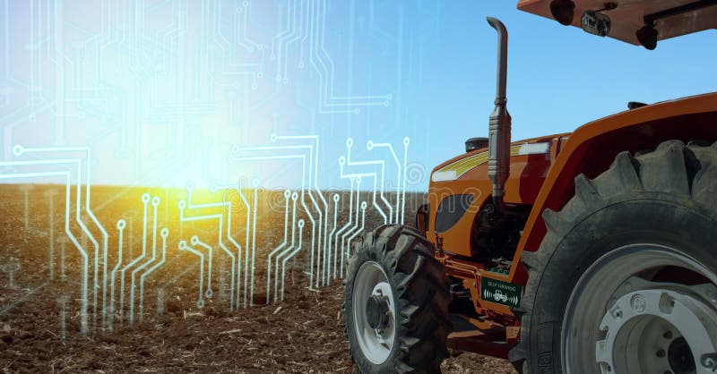 Iot smart farming, agriculture in industry 4. 0 technology with artificial intelligence and machine learning concept. it help to im royalty free stock photo