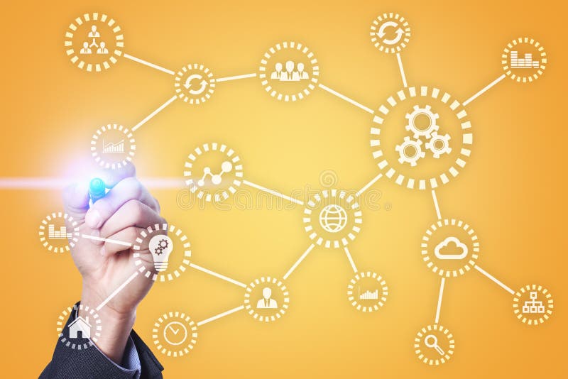 IOT Интернет вещей Автоматизация и современная концепция технологии стоковое изображение IOT Интернет вещей Автоматизация и современная концепция технологии стоковое изображение