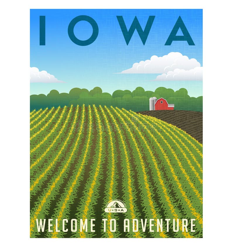 Iowa kukurydzanego pola plakat