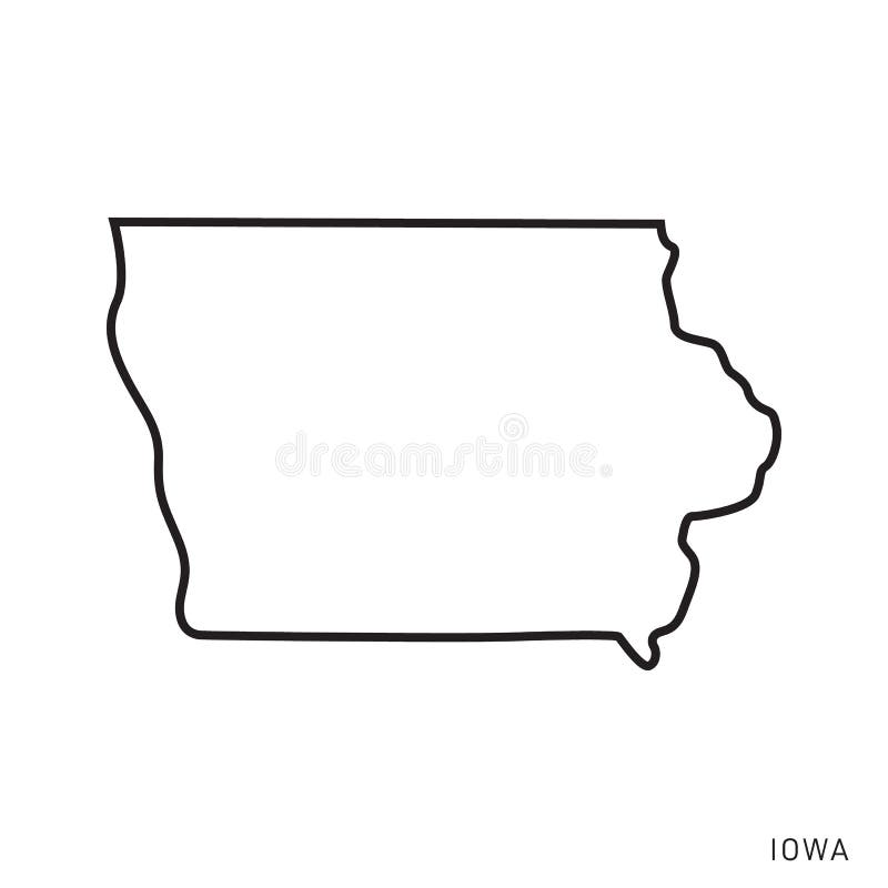 Iowa Map Outline Vector Design Template. Editable Stroke Stock Vector