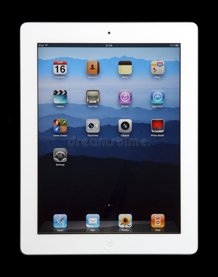 The new iPad 2 isolated on black background