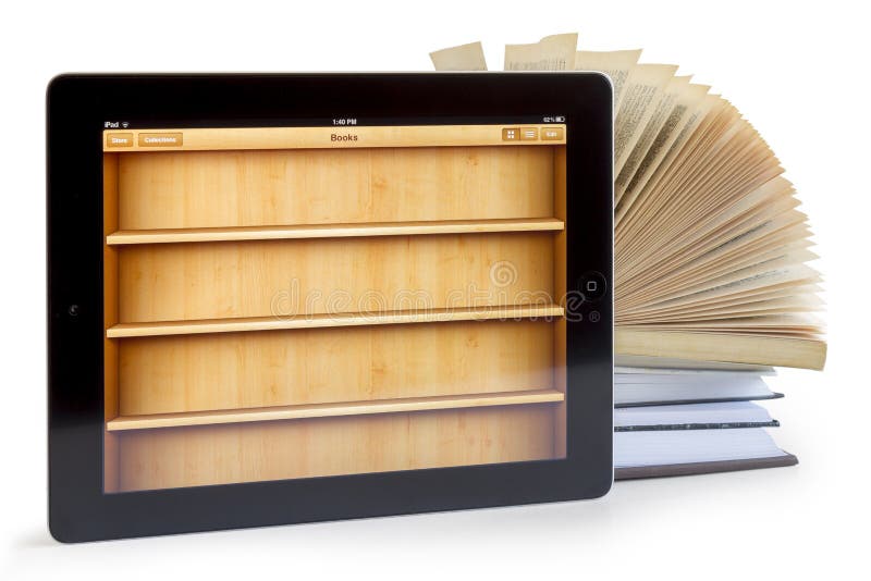 Ipad 3 With Books Application On Opened Books Editorial Image Image