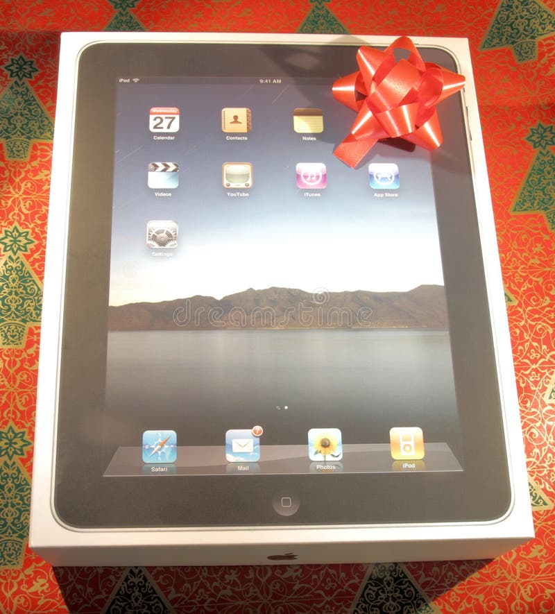 IPad In Box With A Holiday Gift Bow Editorial Stock Photo Image of