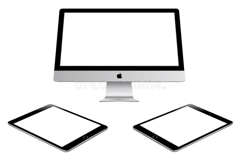 IPad luft 2 imac stock illustrationer IPad luft 2 imac stock illustrationer