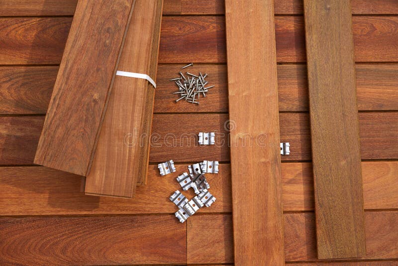 Ipe Deck Wood Installation Screws Clips Fasteners Stock Photo Image