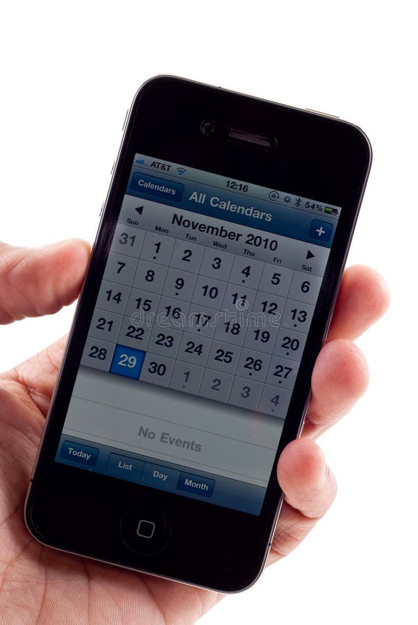 Apple iPhone 4 Kalender royalty-vrije stock fotografie