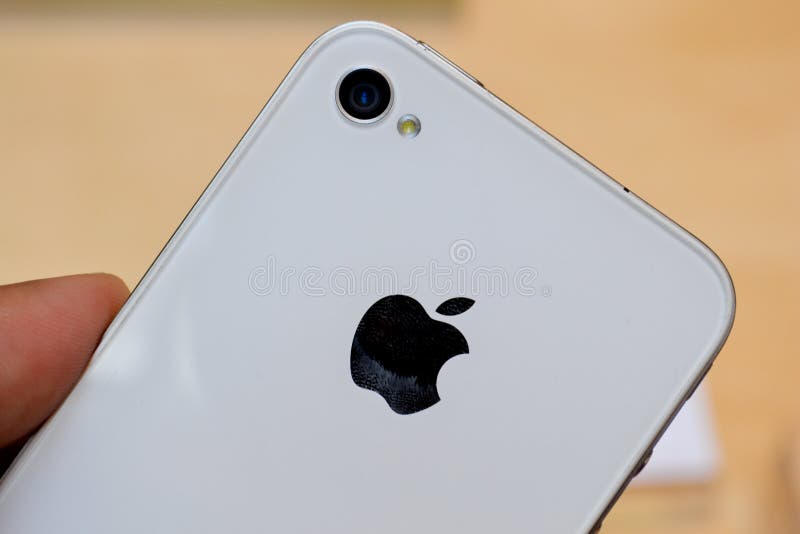 Iphone 4 White at an Apple Store. Iphone screen recording stock images, royalty-free photos and pictures
