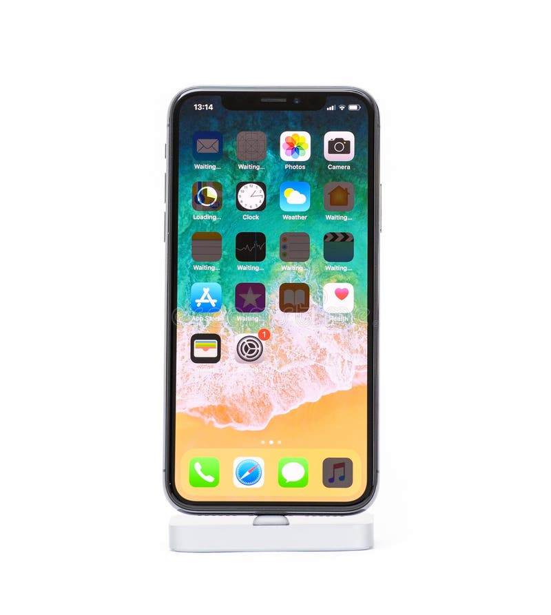 iPhone X de Apple contra el fondo blanco fotos de archivo libres de regalías iPhone X de Apple contra el fondo blanco fotos de archivo libres de regalías