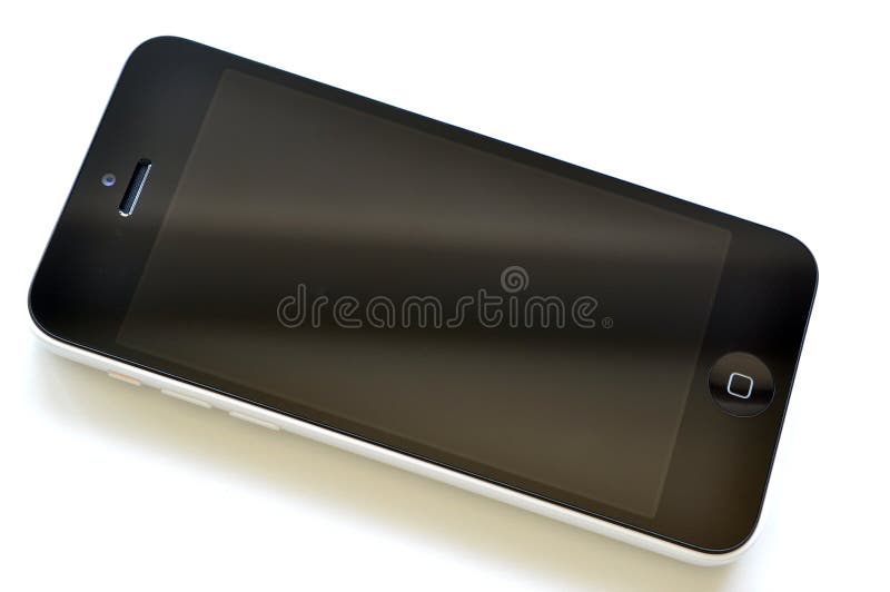 Apple iPhone su sfondo bianco fotografia stock