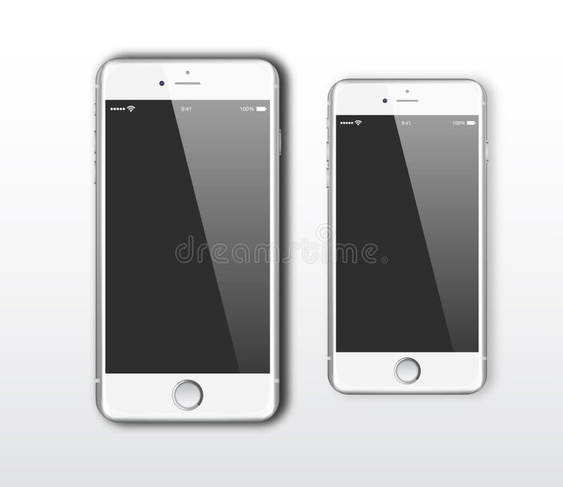 IPhone 6 en iPhone 6 plus royalty-vrije illustratie IPhone 6 en iPhone 6 plus royalty-vrije illustratie