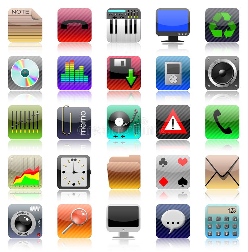 Iphone Ikonenset lizenzfreie abbildung Iphone Ikonenset lizenzfreie abbildung
