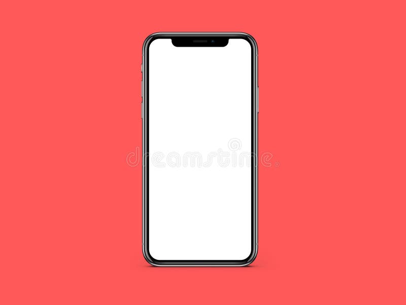 Iphone X白屏模型 白色背景模型库存例证 插画包括有金属 商业 最大 背包 平面