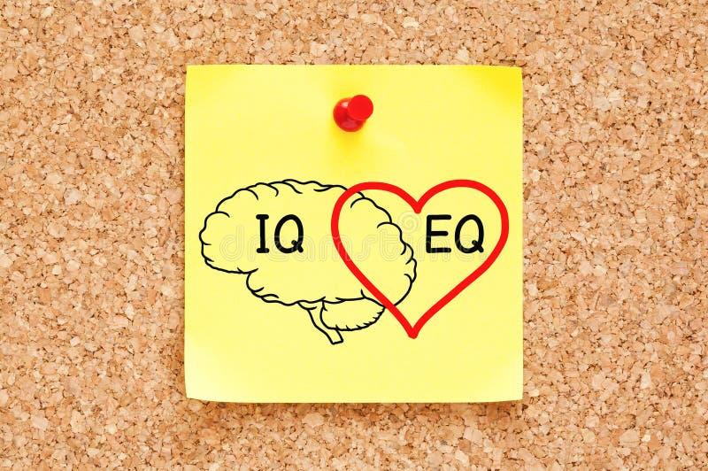 Iq und eq emotionale Intelligenz Gehirn und Herzkonzept lizenzfreies stockbild