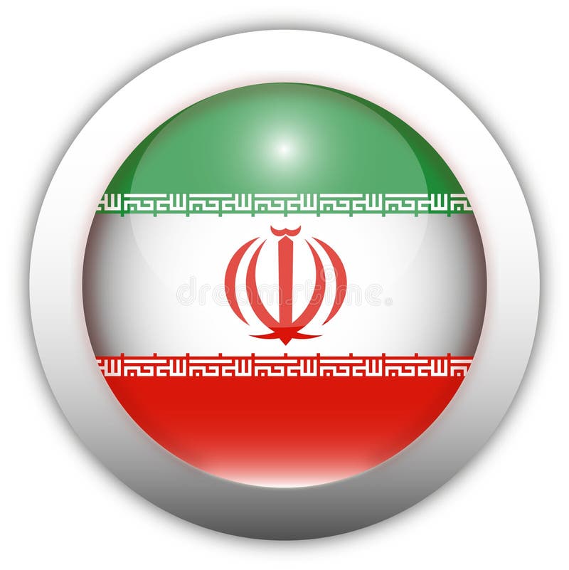 Iran Flag Aqua Button royalty free illustration