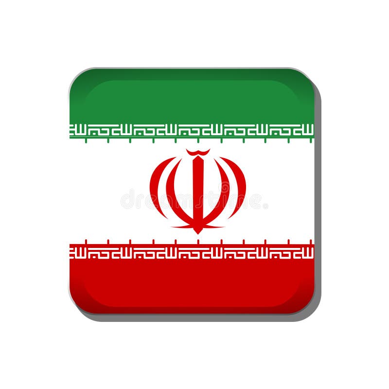Iran flag button icon isolated on white background vector illustration.