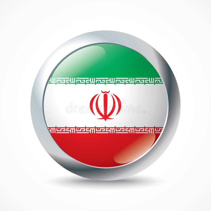 Iran flag button royalty free illustration