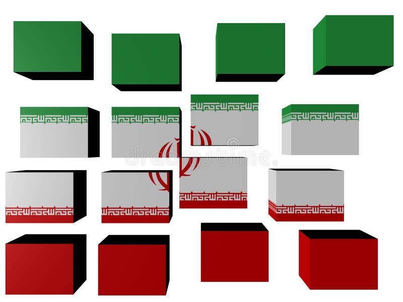 Iran Flag on cubes vector illustration
