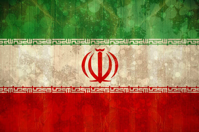 Iran flag in grunge effect vector illustration