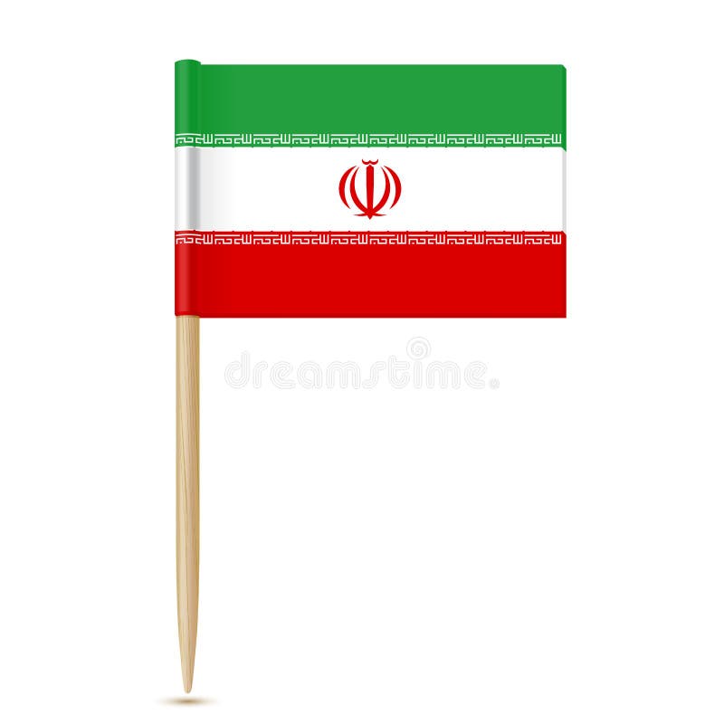 Iran flag toothpick stock illustration