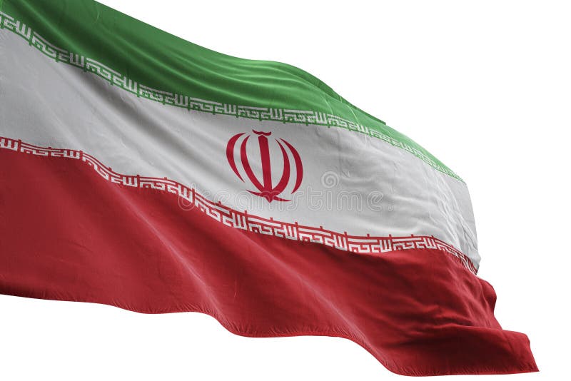 Iran flaga państowowa falowanie odizolowywający na białej tła 3d ilustraci royalty ilustracja Iran flaga państowowa falowanie odizolowywający na białej tła 3d ilustraci royalty ilustracja