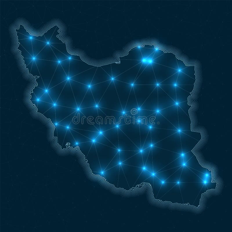 Iran network map. stock vector. Illustration of design - 247895722