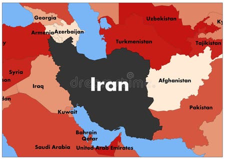 Iran World Black Map Random Background Classic Style Stock Illustration