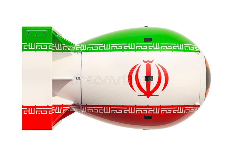 Iranisches Kernwaffekonzept, Wiedergabe 3D vektor abbildung Iranisches Kernwaffekonzept, Wiedergabe 3D vektor abbildung