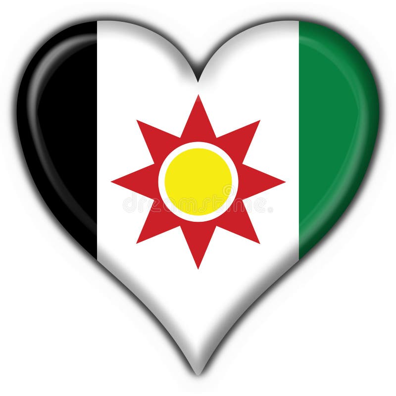 Iraq button flag heart shape