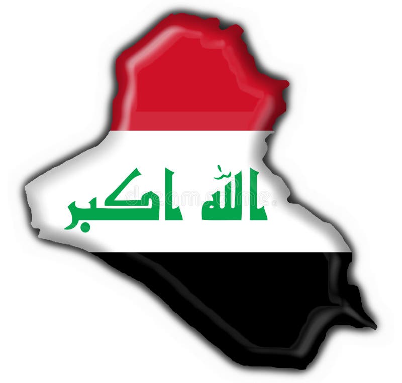 Iraq button flag map shape