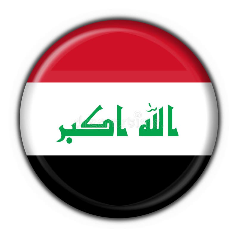 Iraq button flag round shape