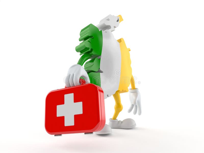 Ireland character holding first aid kit royalty free illustration Ireland character holding first aid kit royalty free illustration
