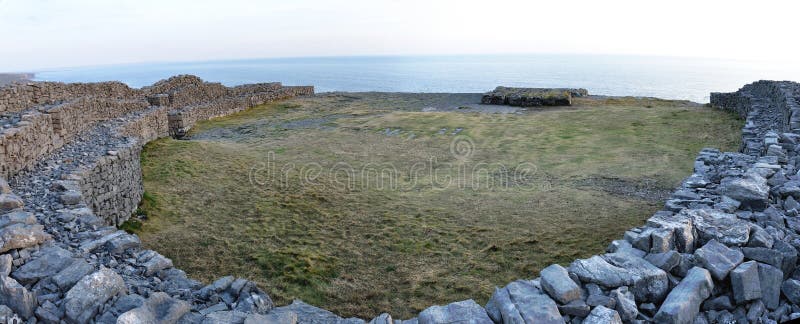 Ireland Dun Aengus inside panorama