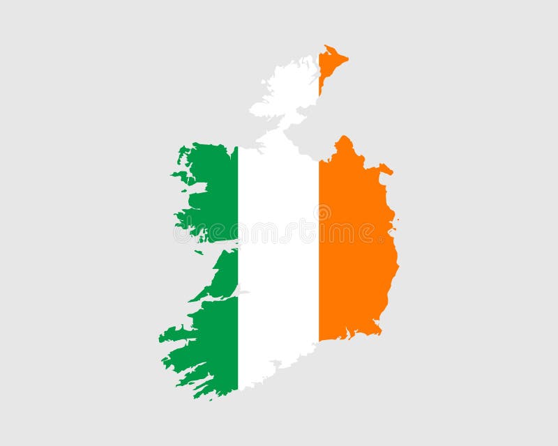 Ireland Map Flag Republic Irish Country Banner Vector Illustration 243869826 