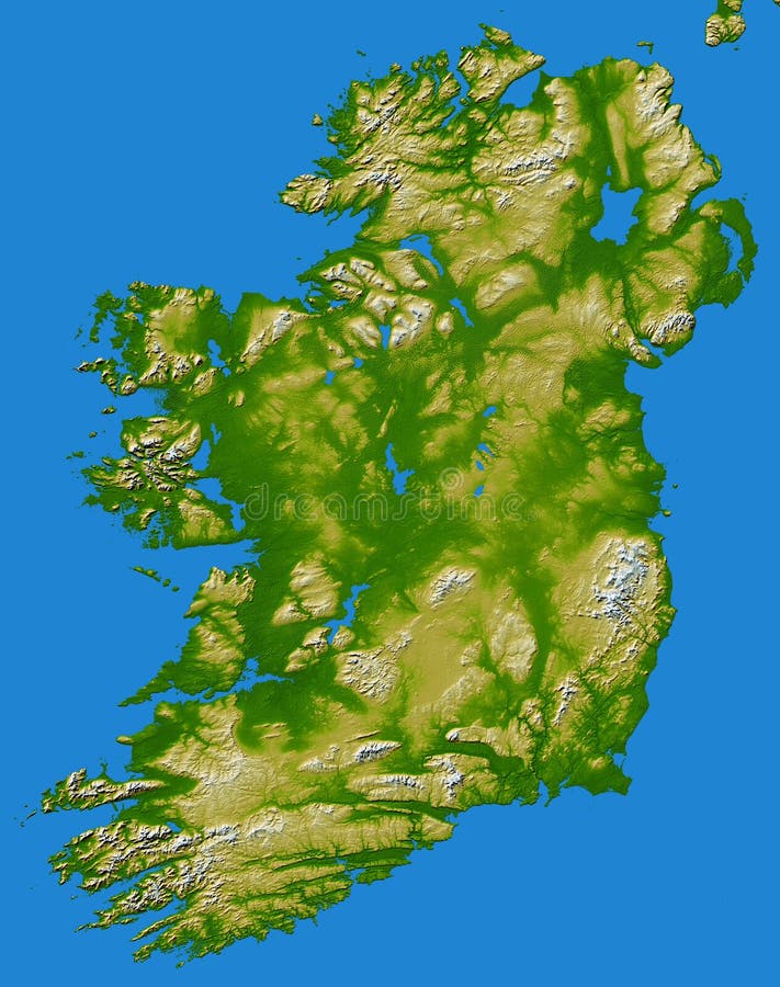 Green stylized map of Ireland in relief. illustration a map of Ireland in green on a white blue background, Ireland outline map with shadow. Detailed, Mercator projection. Ireland map seen from space satellite, NASA elements. Green stylized map of Ireland in relief. illustration a map of Ireland in green on a white blue background, Ireland outline map with shadow. Detailed, Mercator projection. Ireland map seen from space satellite, NASA elements