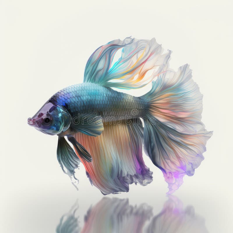 Iridescent Betta Fish Swimming in a Dreamlike World. Stock Illustration ...