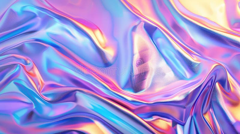 Iridescent Chrome Wavy Gradient Cloth Fabric Abstract Background ...