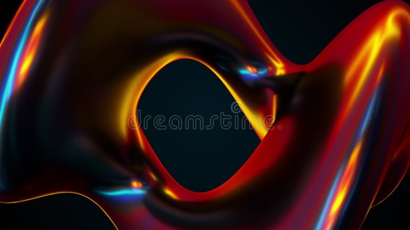 Iridescent shape, computer generated. 3d render amorphous background royalty free illustration