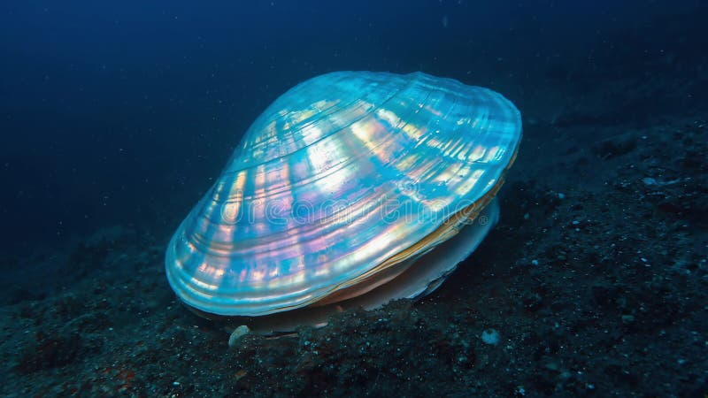 Iridescent Shell Underwater Marine Life Stock Video vector illustration