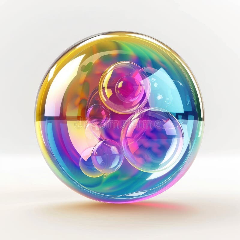 Iridescent Sphere con bolle interne : Rendering 3D astratto royalty illustrazione gratis