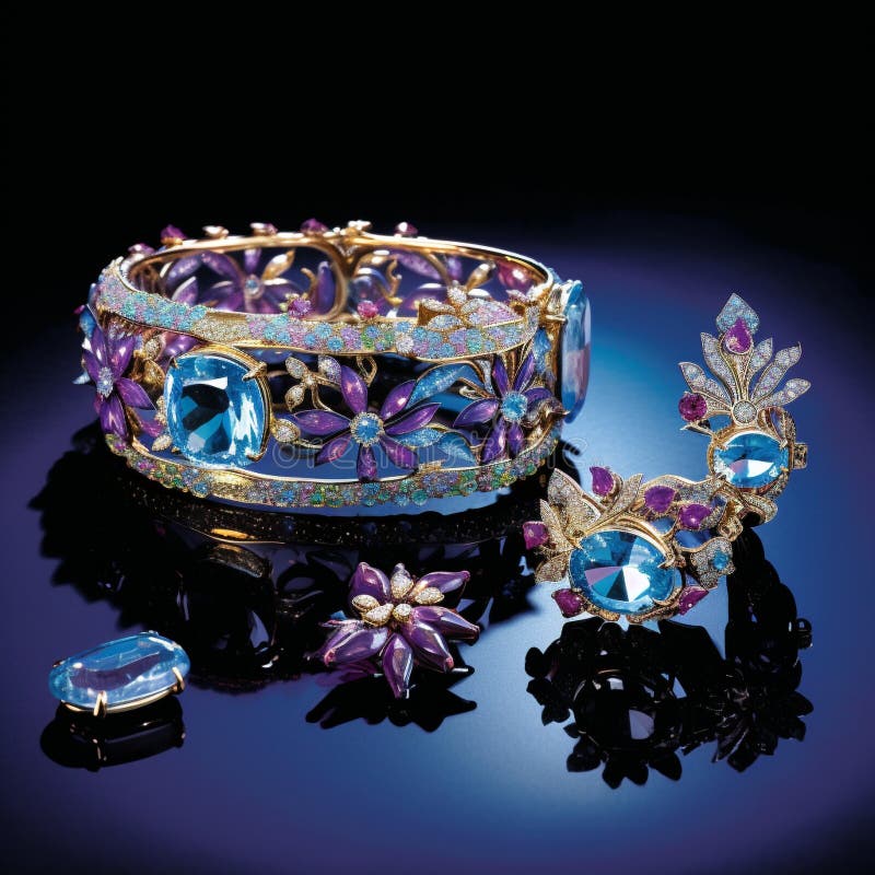 Iridescent Symphony: Jewelry Sparkling in Harmonious Unity royalty free illustration