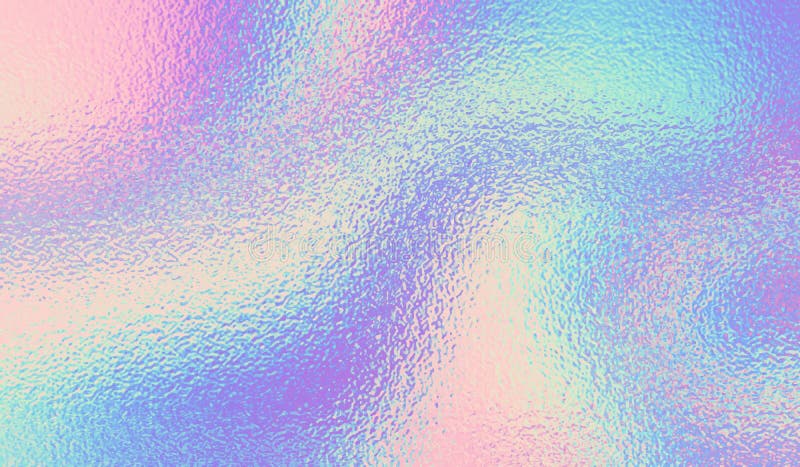 Iridescent texture. Holographic background. Hologram gradient neon color. Foil effect. Rainbow graphic. Chrome cosmic design for p vector illustration