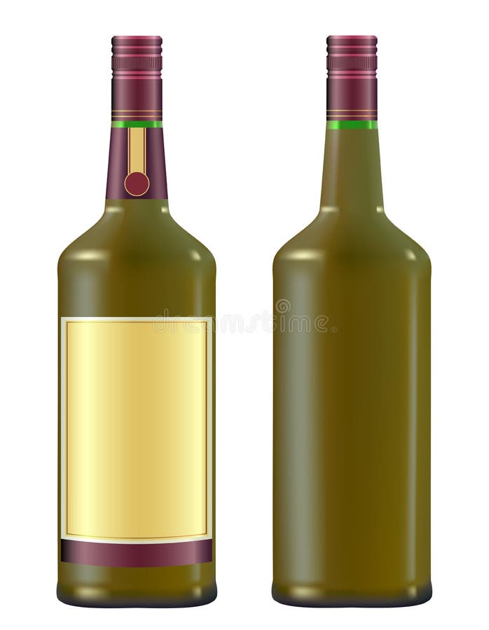 Irischer Whisky in einer grünen Flasche stock abbildung
