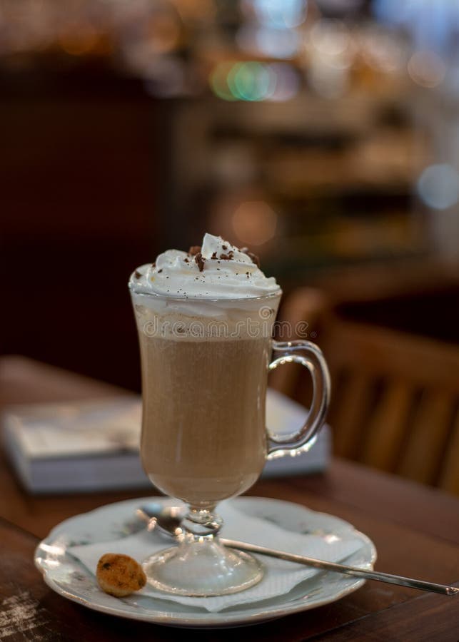 Irish Coffee with Whipped Cream Stock Image Image of book, drink 162301837