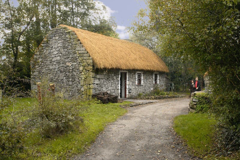 Irish cottage stock photo. Image of stone, shelter, tourists 2059092