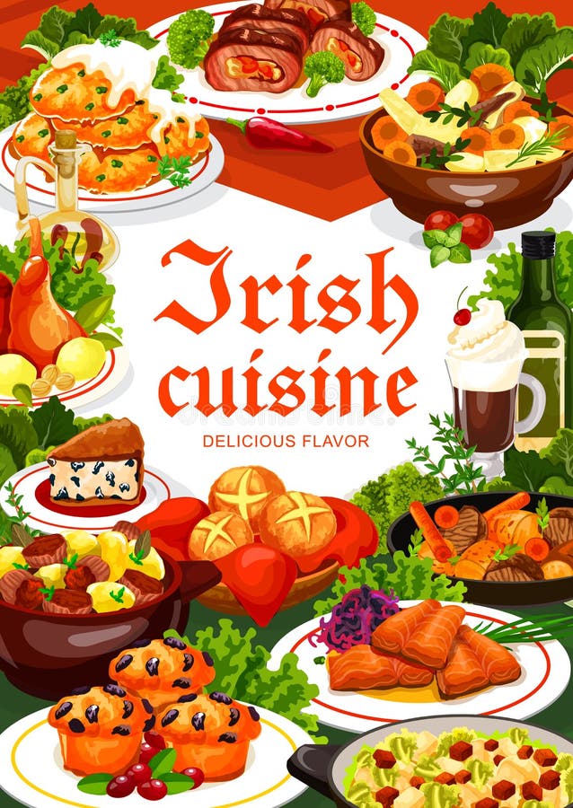 irish three course meal clipart