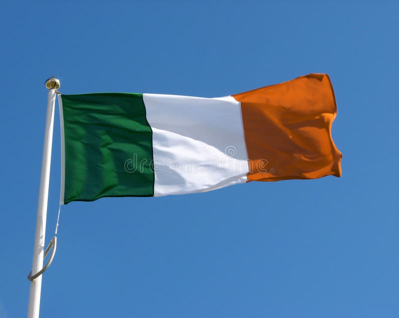 Irish Flag in the Wind stock image. Image of breezy, orange 1233543