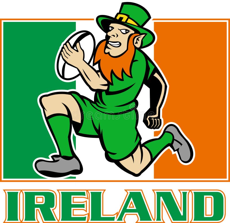 Irish leprechaun rugby player