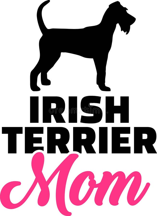 Irish Terrier mom silhouette with pink word
