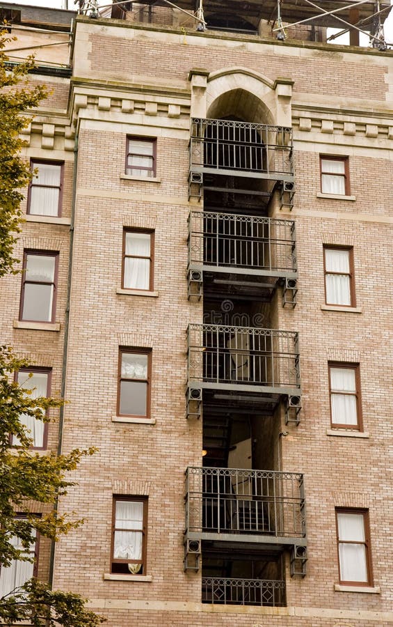 Iron Balconies on Old Red Brick