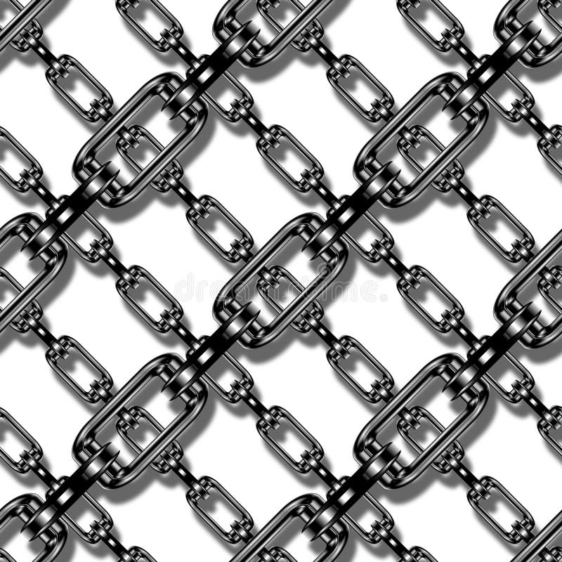 Iron Chains With White Background Seamless Texture Stock Illustration Illustration of glossy